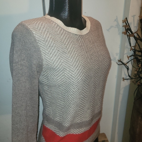 Telluride Clothing Co Merino Wool Striped Hem Sweater M - Picture 2 of 6